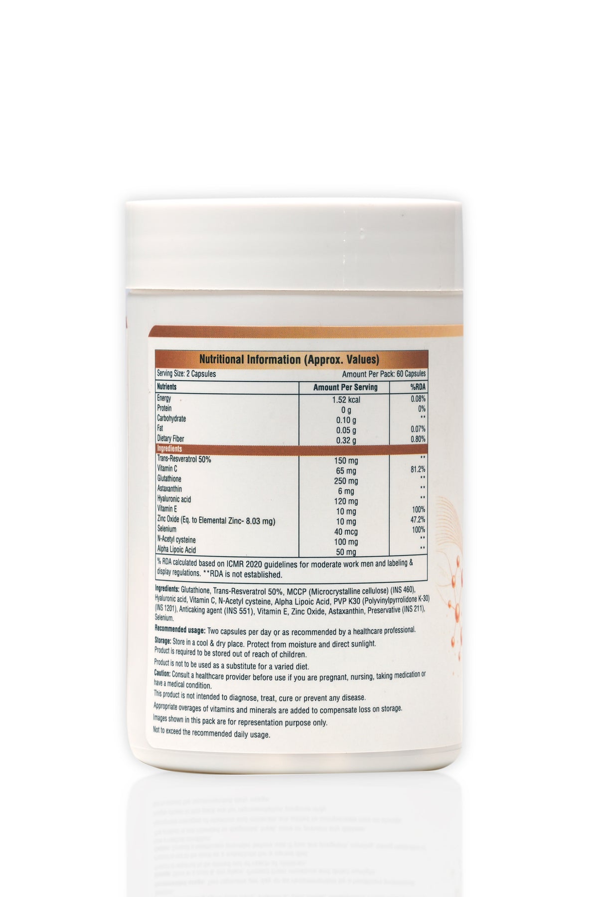 FLINT LUXE Glow Matrix Anti-Oxidant Capsules | Skin Hydration Supplement