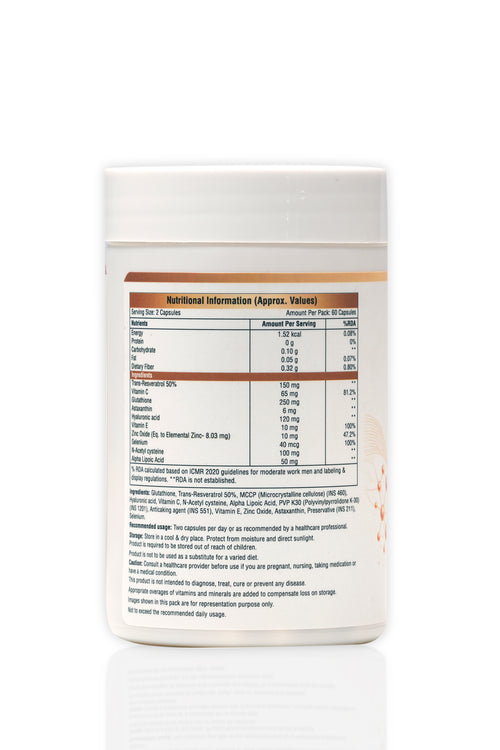 FLINT LUXE Glow Matrix Anti-Oxidant Capsules | Skin Hydration Supplement